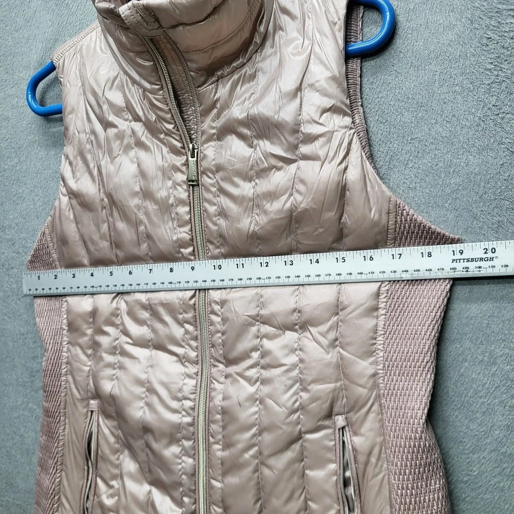 Calvin Klein Performance Women Vest M Pink‎ Puffer Down Logo Zipper Sleeveless
